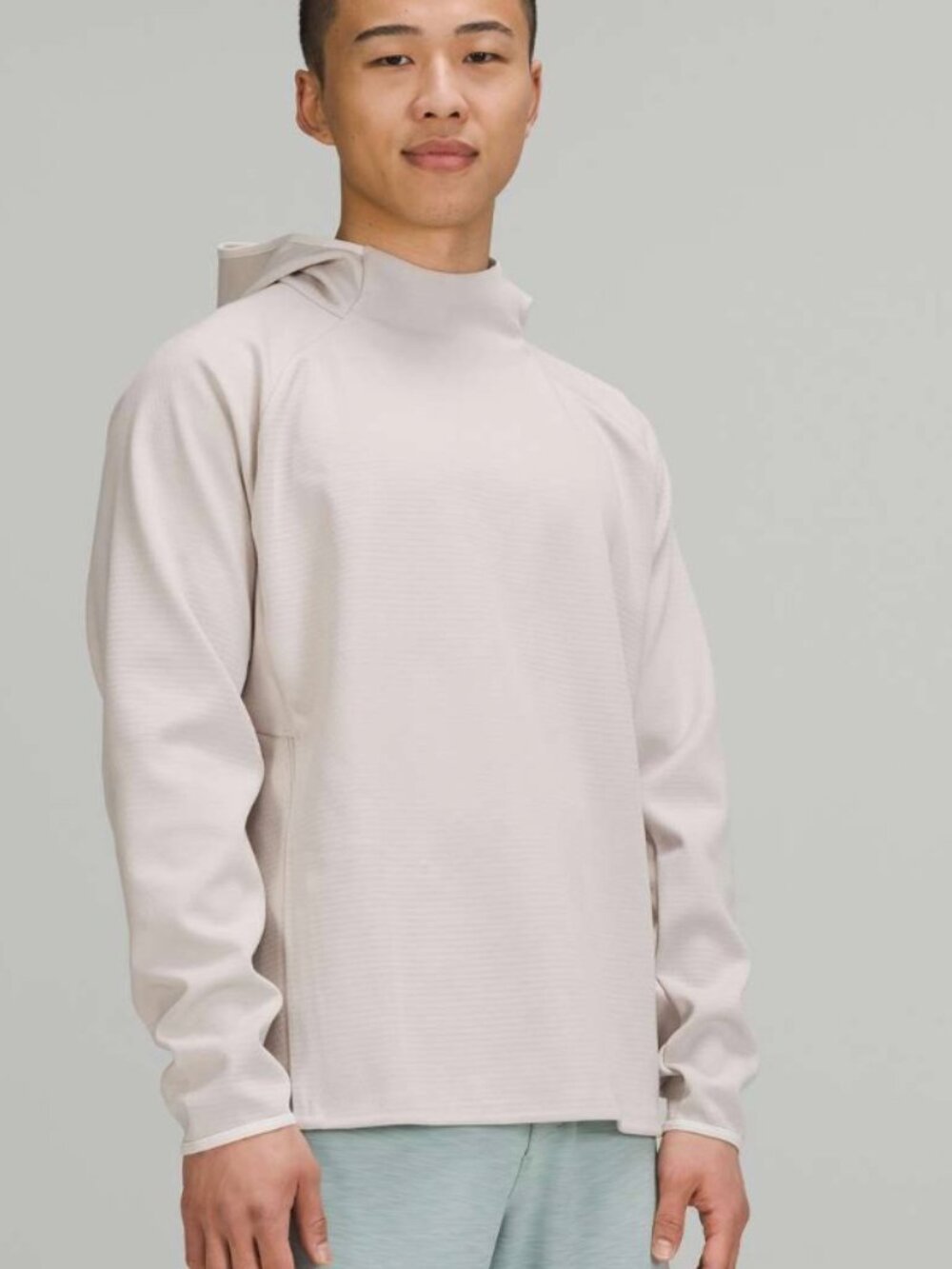 Lululemon Men's GridLiner Fleece Hoodie Heathered Dove Grey Size Small